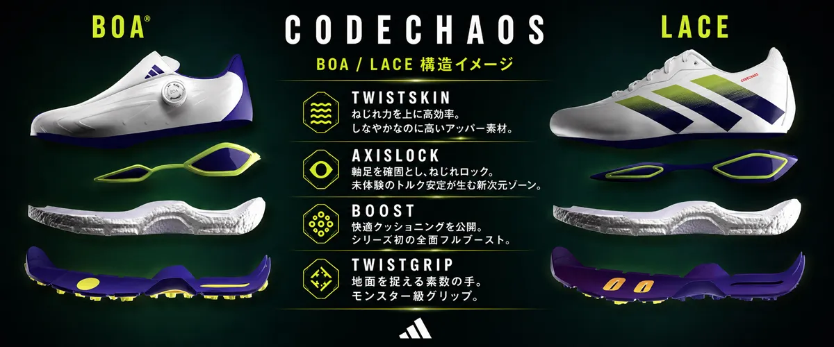アディダス コードカオス27 特集｜新作ゴルフシューズ｜つるやゴルフ