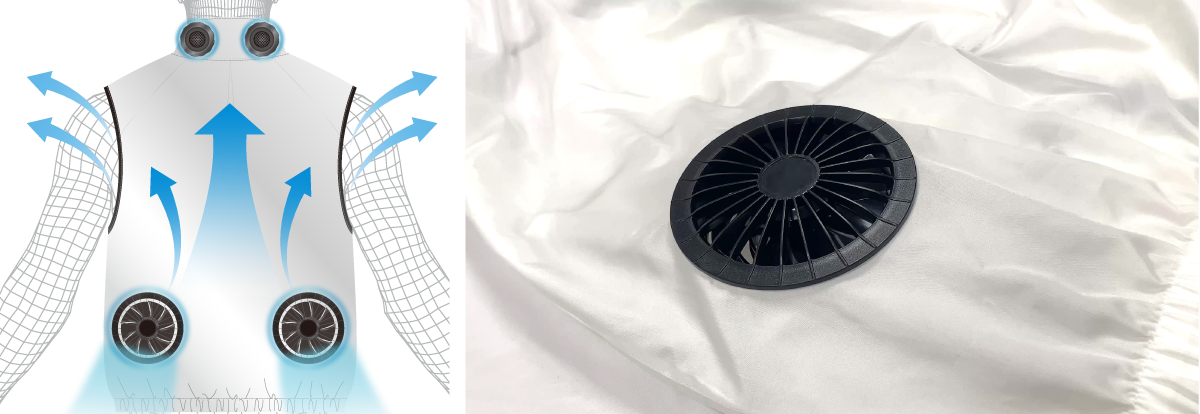 メンズ 風冷服ベスト AXV261FAN 空調ベスト 冷却プレート搭載 Wファン