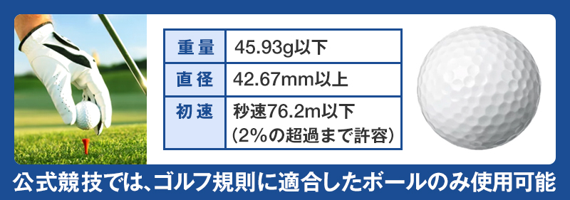競技で使えるゴルフボールのレギュレーション