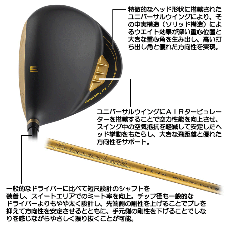 キャスコ UFO AIR DD by パワートルネード ゴールド仕様 ドライバー