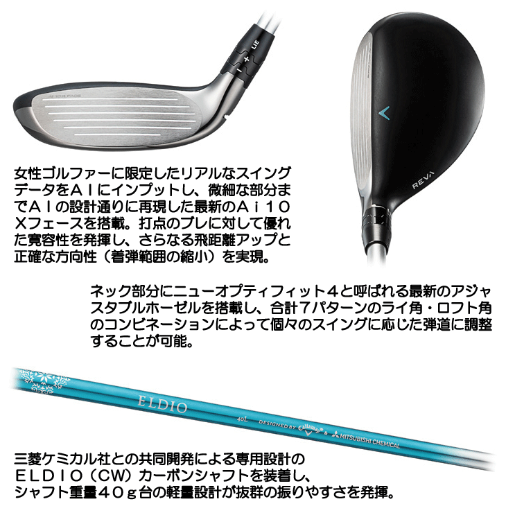 キャロウェイ 2025 REVA RISE ユーティリティ ELDIO 40 for