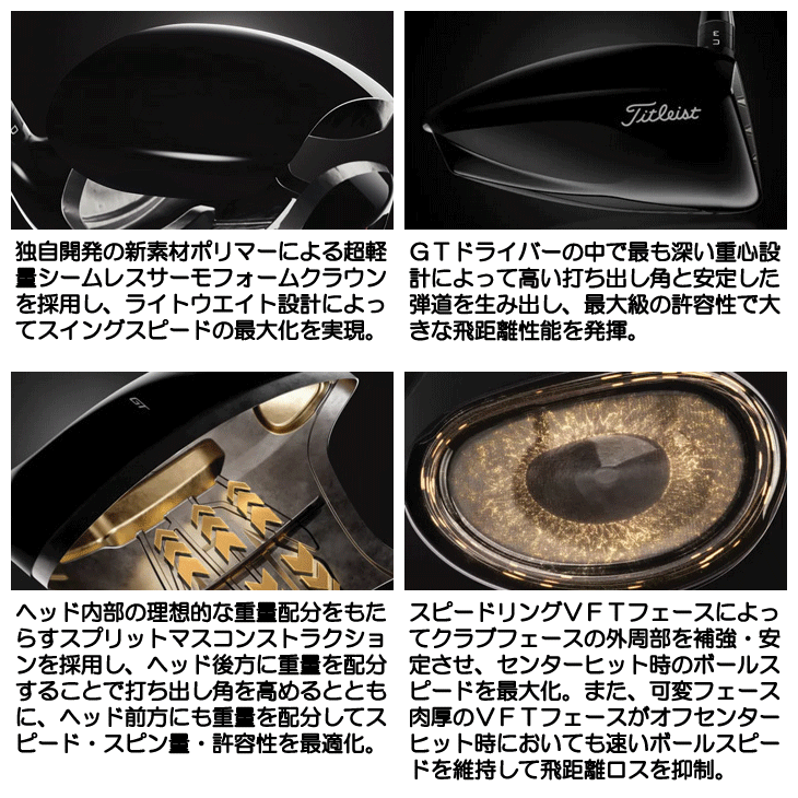 GT1 ドライバー　12度 タイトリスト（TITLEIST）（メンズ）GT1 ドライバー(1W ロフト12