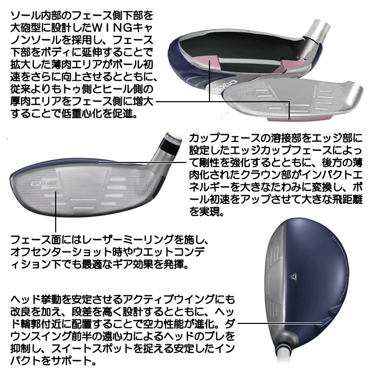 レディース ダンロップ ゼクシオ14 ブルー ハイブリッド