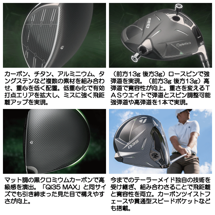 テーラーメイド Qi35 ドライバー ディアマナ シルバー TM55 右