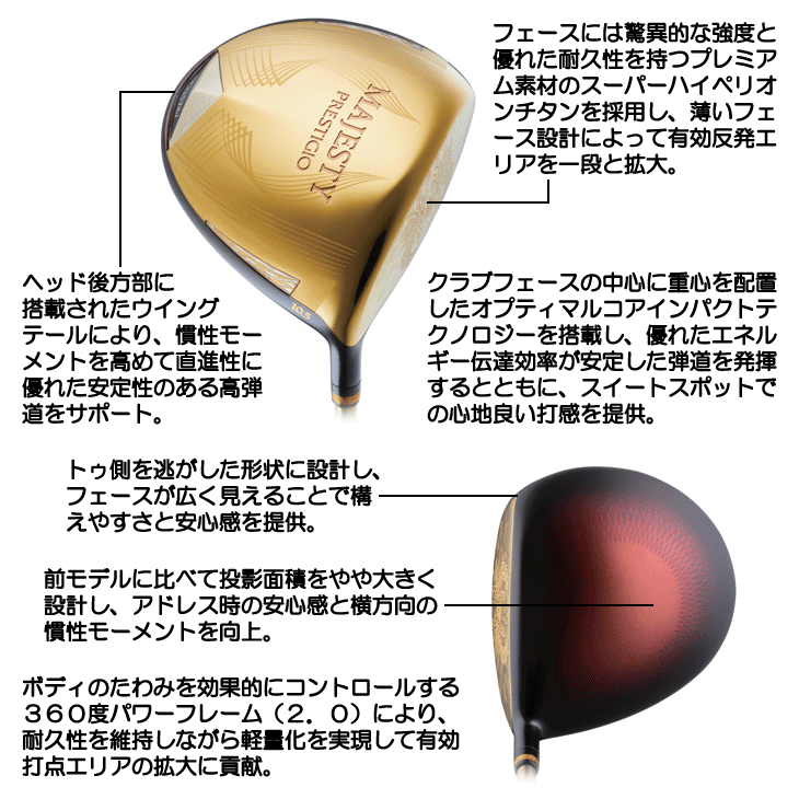 マジェスティ プレステジオ14 ドライバー LV770G 右利き用 2026年