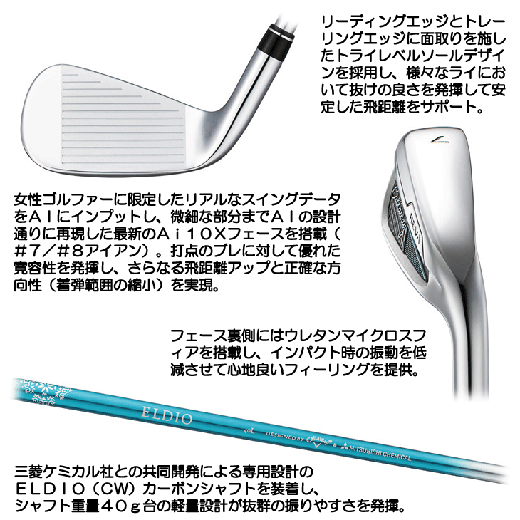 新品 2025年モデル REVA RISE レディース アイアン キャロウェイ キャロウェイ CALLAWAY レディース アイアンセット REVA RISE アイアン