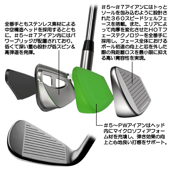 コブラ DSアダプト アイアン 5本セット （#6/#7/#8/#9/PW） N.S.PRO