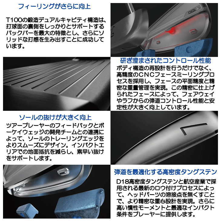 タイトリスト 2023 T100 アイアン 6本セット (#5/#6/#7/#8/#9/PW