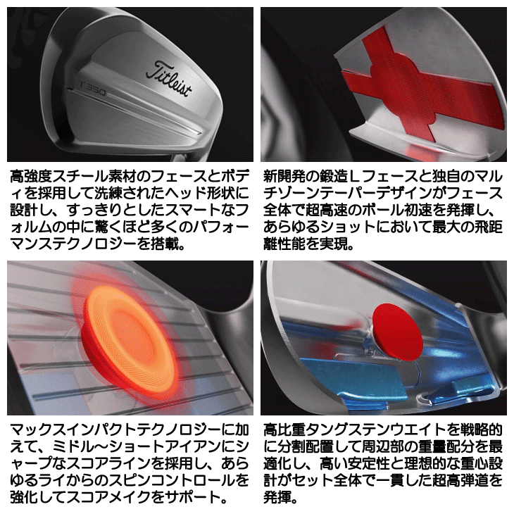 タイトリスト 2025 T350 アイアン 6本セット （#6/#7/#8/#9/PW/W48