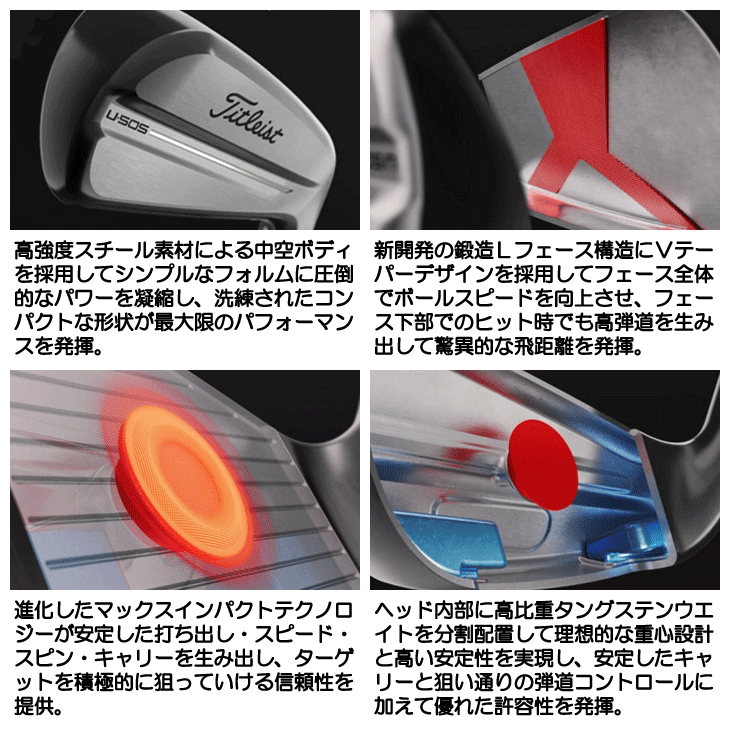 タイトリスト 2025 U505 アイアン型ユーティリティ TENSEI 1K ブルー