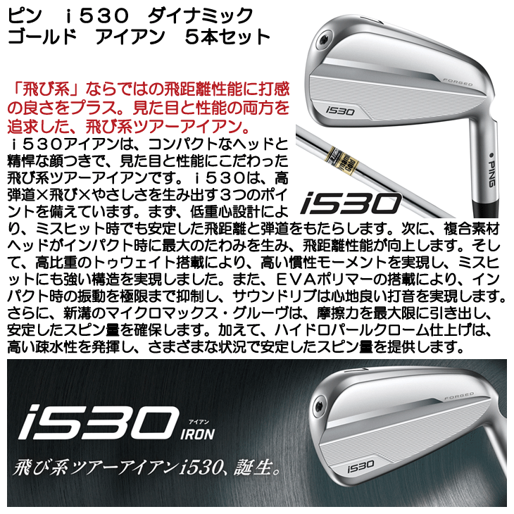 ピン i530 アイアン 5本セット (#6/#7/#8/#9/PW) ダイナミックゴールド