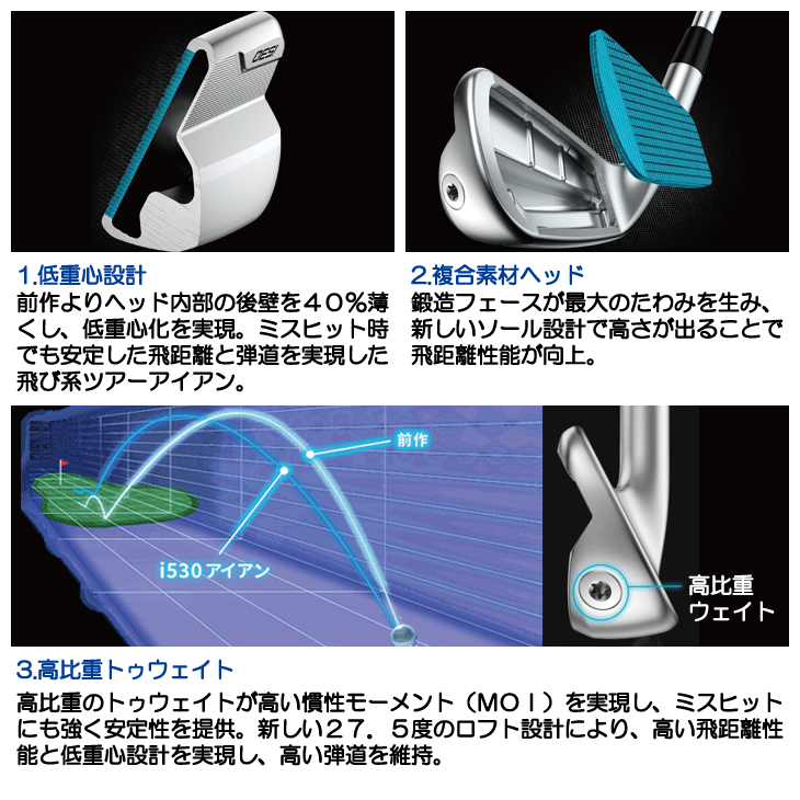 レフティー ピン i530 アイアン 5本セット (#6/#7/#8/#9/PW) N.S.PRO