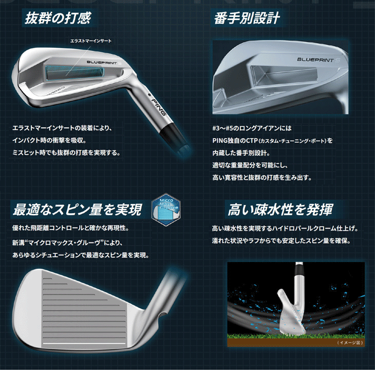 ピン ブループリント S アイアン 単品 (#3/#4/#5) N.S.PRO 750GH neo