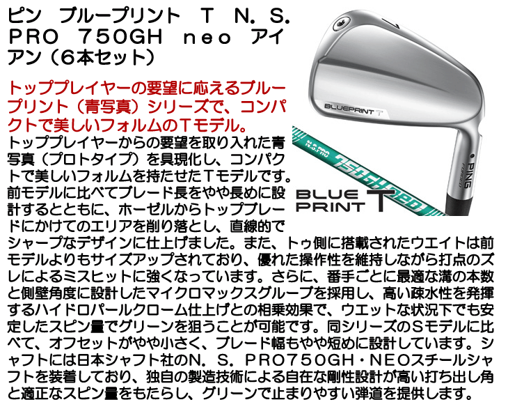 ピン ブループリント T アイアン 6本セット (#5/#6/#7/#8/#9/PW) N.S.