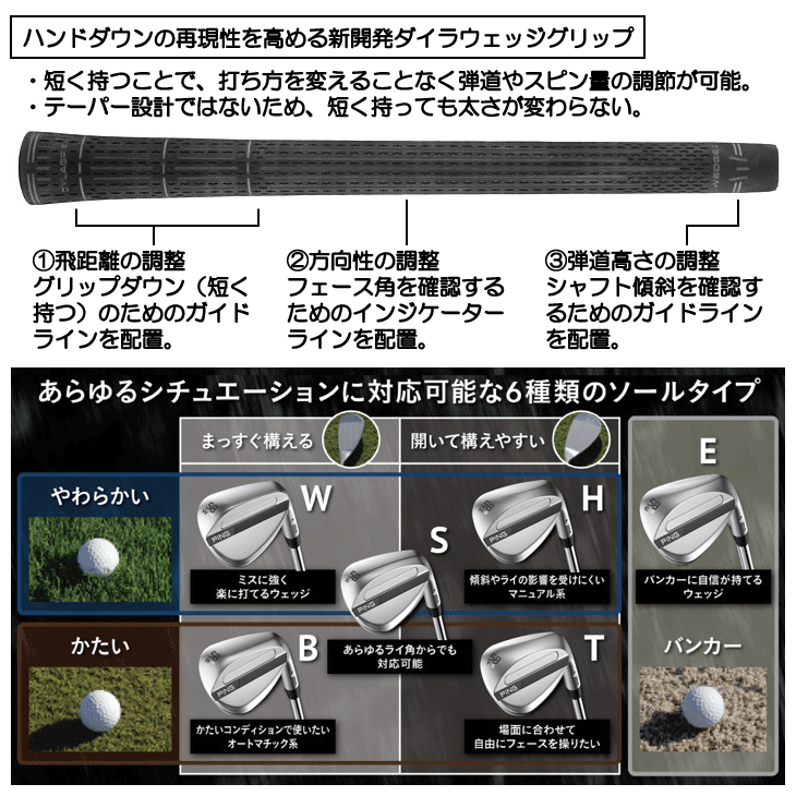 ピン S259 ハイドロパールクロームウェッジ ダイナミックゴールド 右