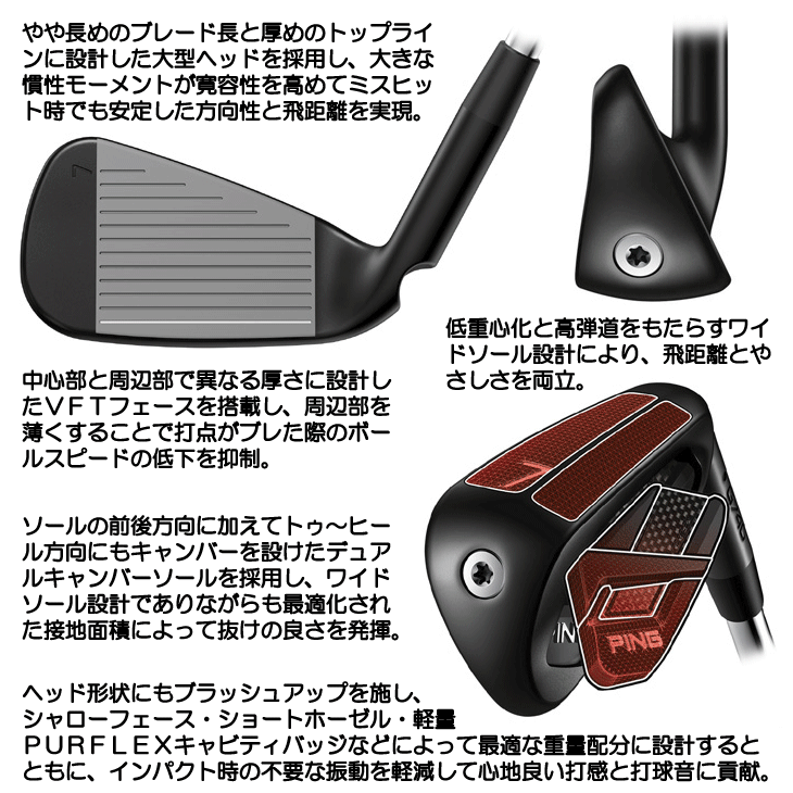 レフティー ピン G740 アイアン 5本セット (#7/#8/#9/PW/UW) N.S.PRO