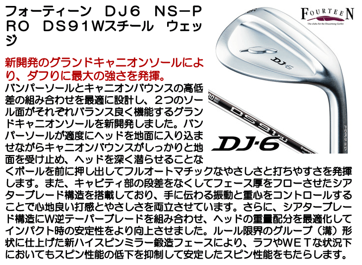 フォーティーン DJ6 ウェッジ N.S.PRO DS91Wスチール | つるやゴルフ