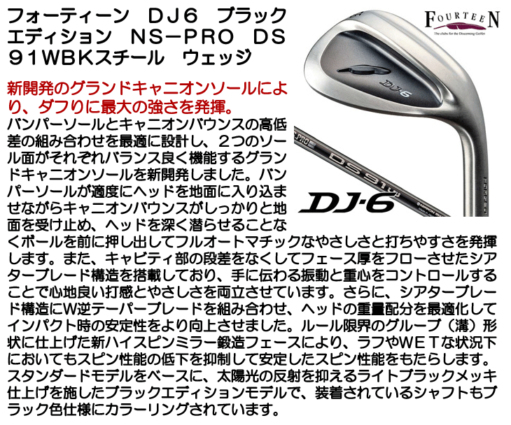 フォーティーン DJ6 ウェッジ ブラックエディション N.S.PRO DS91WBK