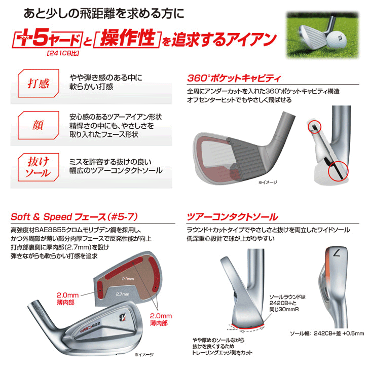 ブリヂストン 258CBP アイアン 5本セット （#6/#7/#8/#9/PW