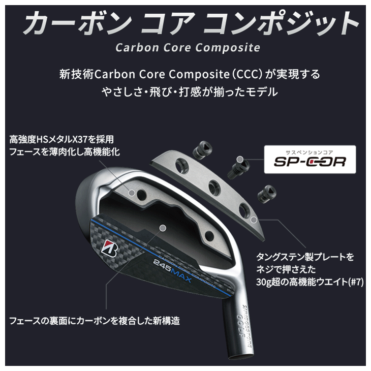 ブリヂストン 245MAX アイアン 5本セット (#7/#8/#9/PW1/PW2) VANQUISH