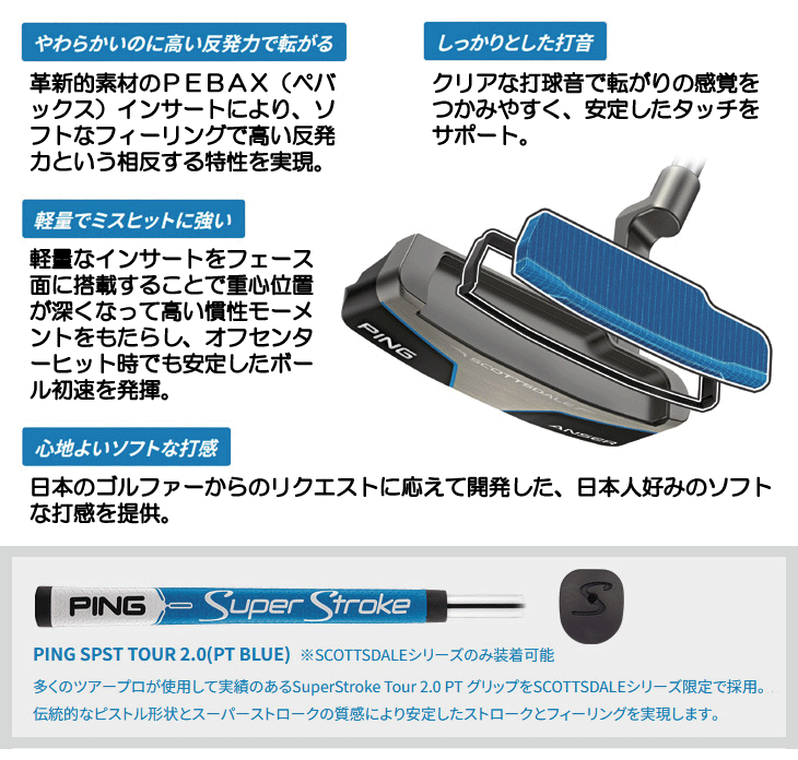 ピン 2025 スコッツデール ANSER 2D パター （SPSTツアー2.0