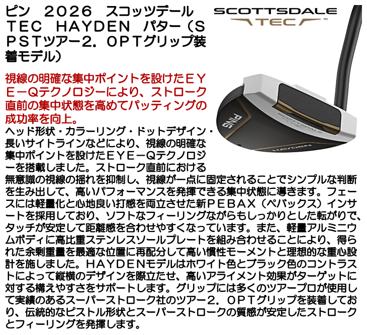 ピン スコッツデール TEC HAYDEN パター スーパーストローク ツアー 