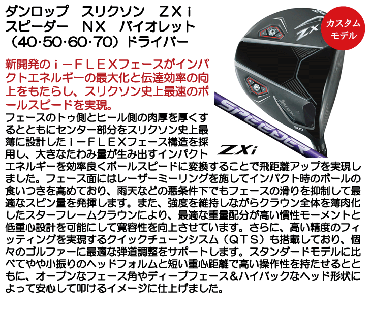 ダンロップ スリクソン ZXi ドライバー スピーダーNX バイオレット (40