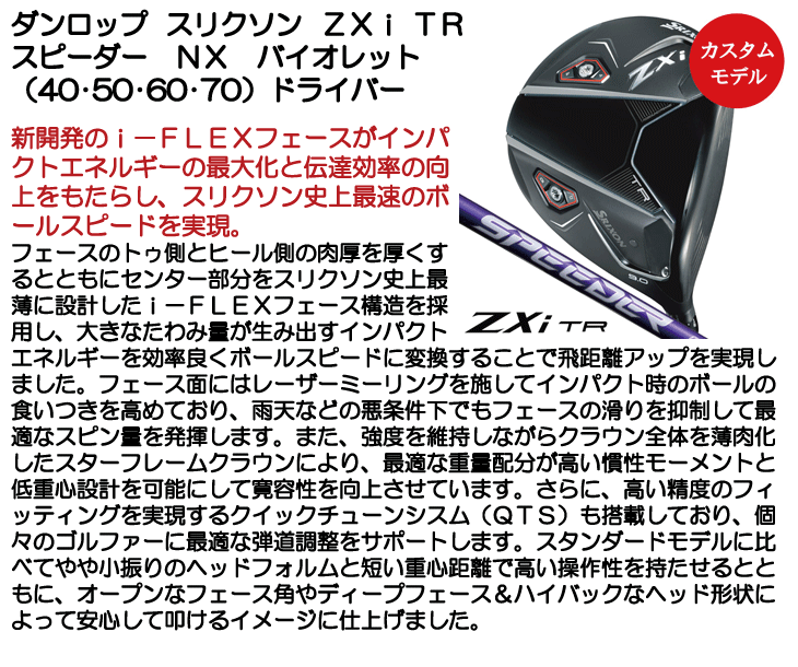 ダンロップ スリクソン ZXi TR ドライバー スピーダーNX バイオレット