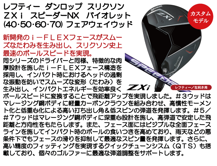 レフティー ダンロップ スリクソン ZXi フェアウェイウッド スピーダー