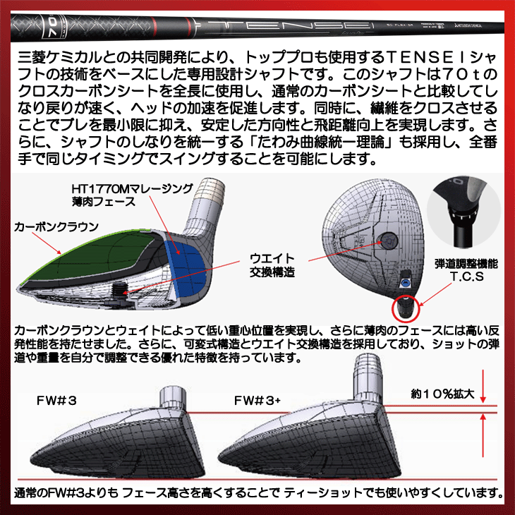 ゴールデンプリックス TR-01 フェアウェイウッド TENSEI for