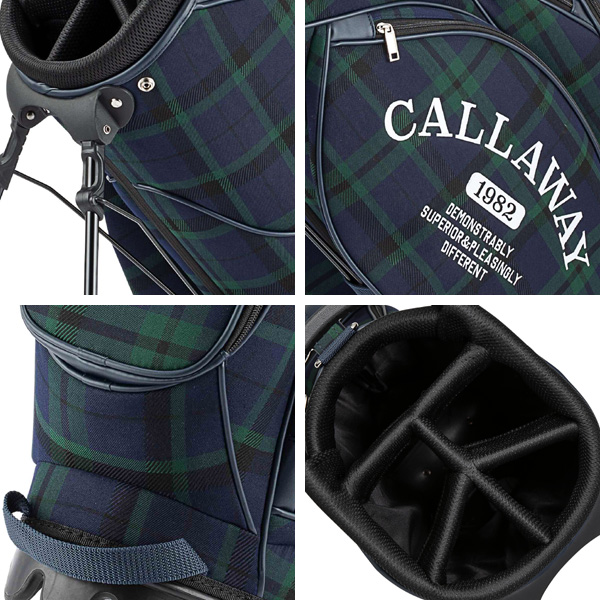Callaway チェック柄 ゴルフバッグ　キャロウェイ Callaway（キャロウェイ） ゴルフ キャディバッグ カート型 5分割 8.5
