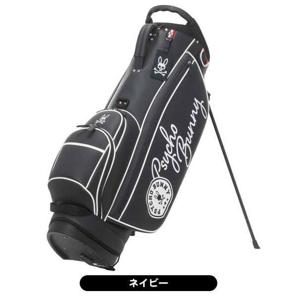 サイコバニー キャディバッグ 9.0型 インチ対応 ゴルフバッグ 2025 サイコバニー Psycho Bunny カートキャディバッグ FLAGSHIP 9.0型