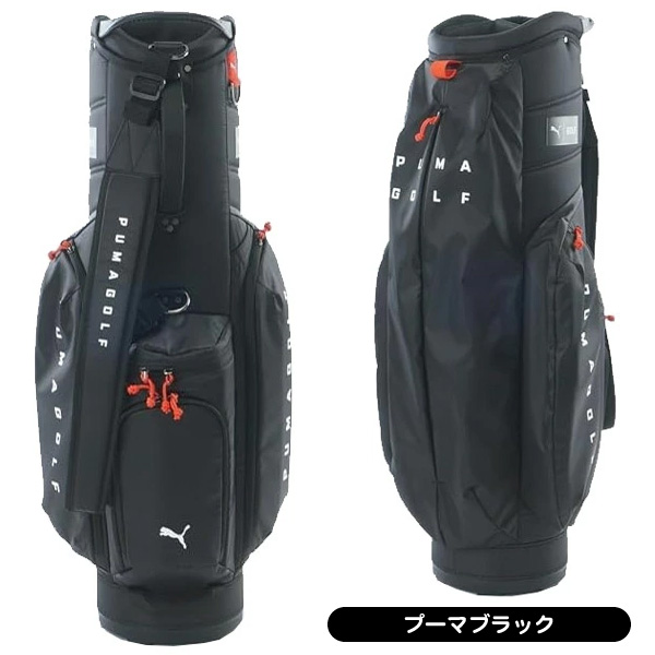 PUMA/プーマ ゴルフ 軽量キャディバッグ９型【黒×赤】美品！ PUMA プーマ キャディバッグ ゴルフバッグ レッド×ブラック 5分割