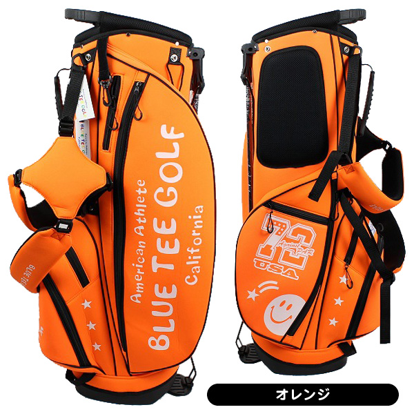 ゴルフバッグ　ブルーティーゴルフ⭐︎　オレンジ⭐︎ BLUE TEE GOLF（ブルーティーゴルフ） ストレッチ セルフ スタンド