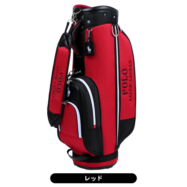 POLO ゴルフバッグ 赤黒 ポロゴルフ RLX ラルフローレン キャディバッグ RLC013 カラーブロック