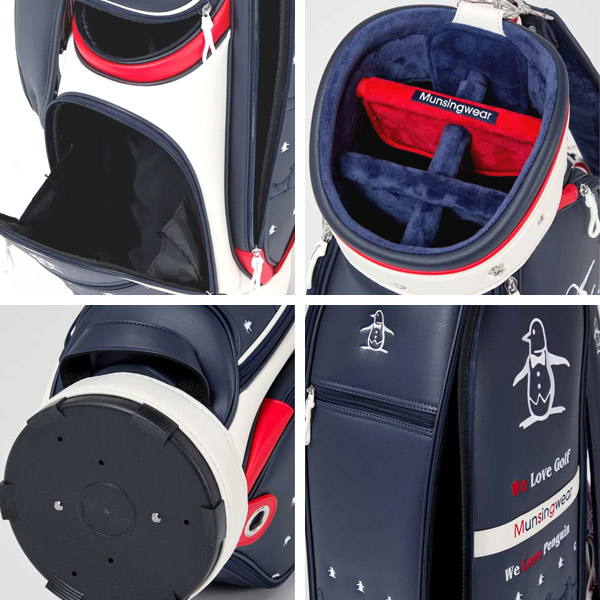 マンシング キャディバッグ MG5FCB02L 合皮素材ペンギン刺繍