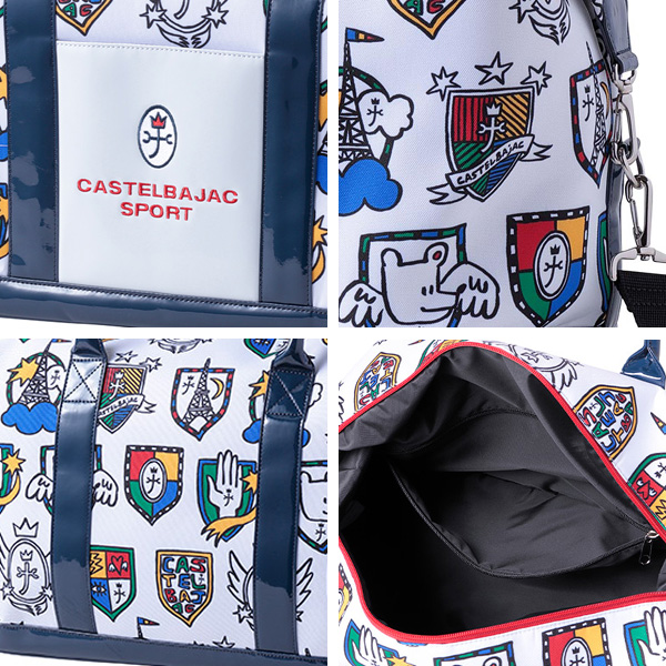 Malbon ゴルフバッグ アイボリー×ネイビー 刺繍入り 高級感✅即購入可 Malbon ゴルフバッグ アイボリー×ネイビー 刺繍入り 高級感✓即