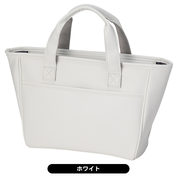 【極美品】ホワイトゴルフバッグ Wマーク付き Munsingwear 合皮素材フラッグ飛び柄キャディバッグ 25SS