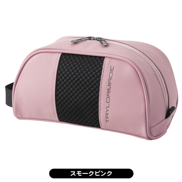 美品テーラーメイドゴルフ撥水バックプリーツブルゾンスモークピンクS テーラーメイドゴルフ TG スクエアロゴボアカートバッグ