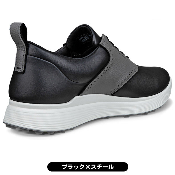 ecco グレー ブラック ゴルフシューズ ecco ゴルフシューズ S-カジュアル 102854 メンズ スパイクレス 紐