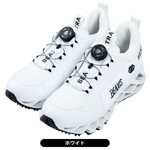 BEAXIS ゴルフシューズ ホワイト BEAXIS (ビーアクシス) ゴルフシューズ バランスコアターフ スパイク
