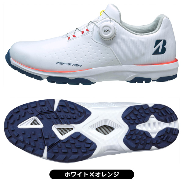 Bridgestone ゴルフシューズ BOAシステム ホワイト/ネイビー ゴルフギア一覧 | BRIDGESTONE GOLF -ブリヂストンゴルフ-