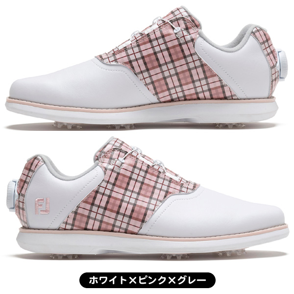 23.5 e comfort ゴルフシューズ フットジョイ　ホワイトピンク 23.5 e comfort ゴルフシューズ フットジョイ ホワイトピンク