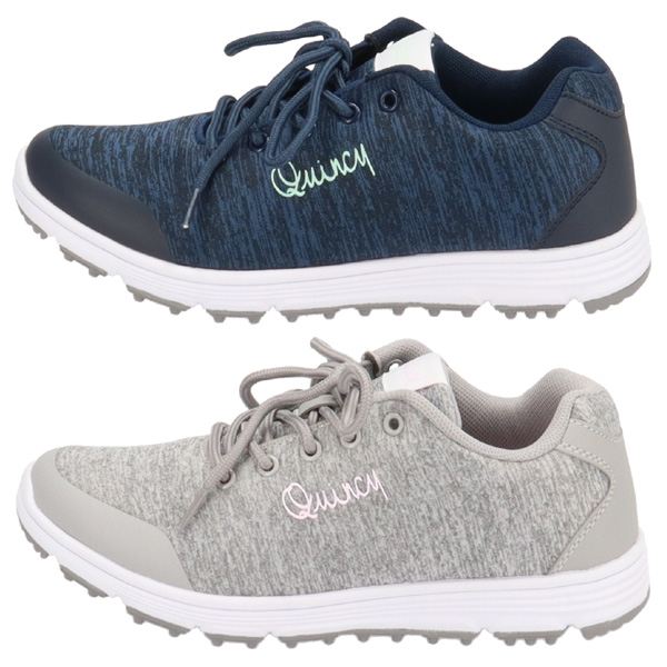 クインシー ゴルフシューズ QULS-25592SW レディース スパイクレス 紐