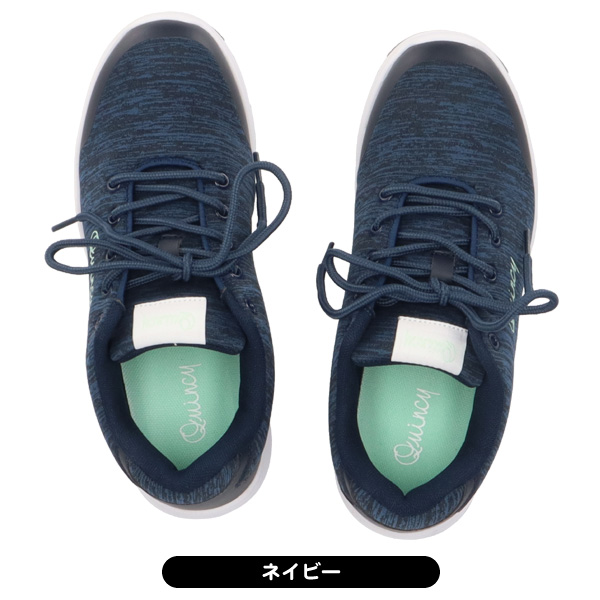 ゴルフシューズ レディース 23.5 Quincy クインシー つるやゴルフ クインシー ゴルフシューズ QULS-25592SW レディース スパイクレス 紐