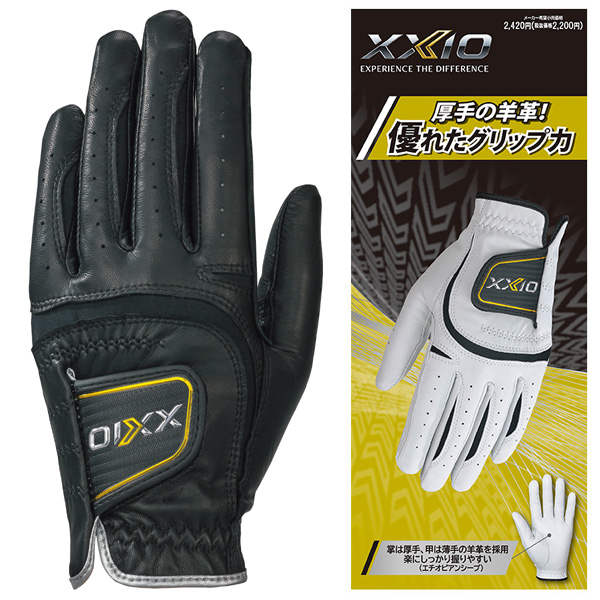メンズ ダンロップ ゼクシオ GGG-X019 ブラック ゴルフ手袋 左手着用
