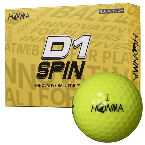 本間ゴルフ D1 スピン ボール イエロー 1ダース 12球入リ 飛距離重視