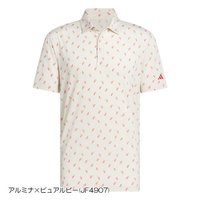 メンズ アディダス ゴルフウェア 半袖シャツ メッシュ総柄半袖シャツ