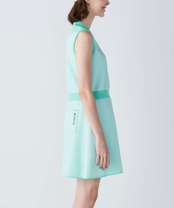 archivio アルチビオ✨ゴルフ　ワンピース　ストライプ アルチビオ ゴルフウェア ワンピース ストライプノースリ