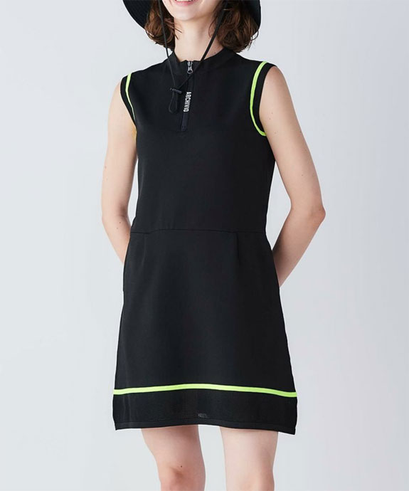 アルチビオ ゴルフウェア ワンピース ポイントラインノースリ